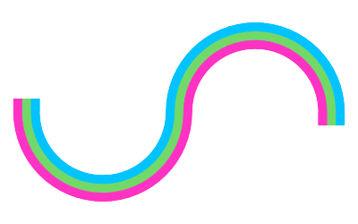 The half infinity symbol with the same stripes but in the opposite order.
